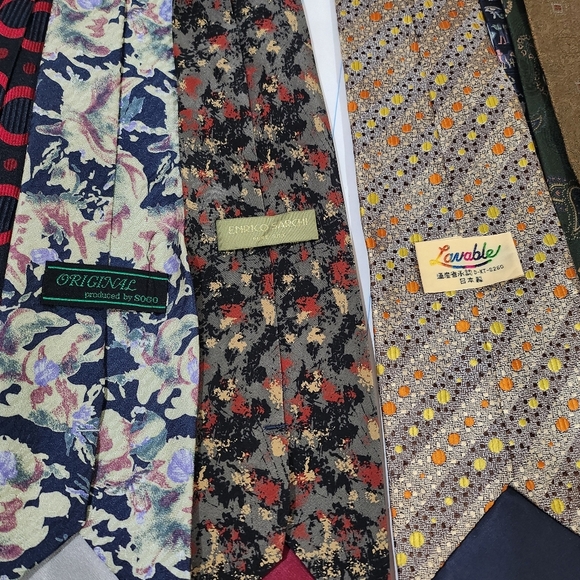 Bulk [#01] 12pcs Vintage Neckties 👔 vintage 💯 % Silk - Picture 8 of 12